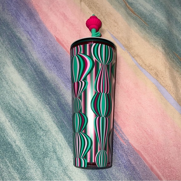 Starbucks Holiday 2024 Pink Ornament Straw Topper 24 Oz Cold Cup Tumbler - Picture 3 of 4